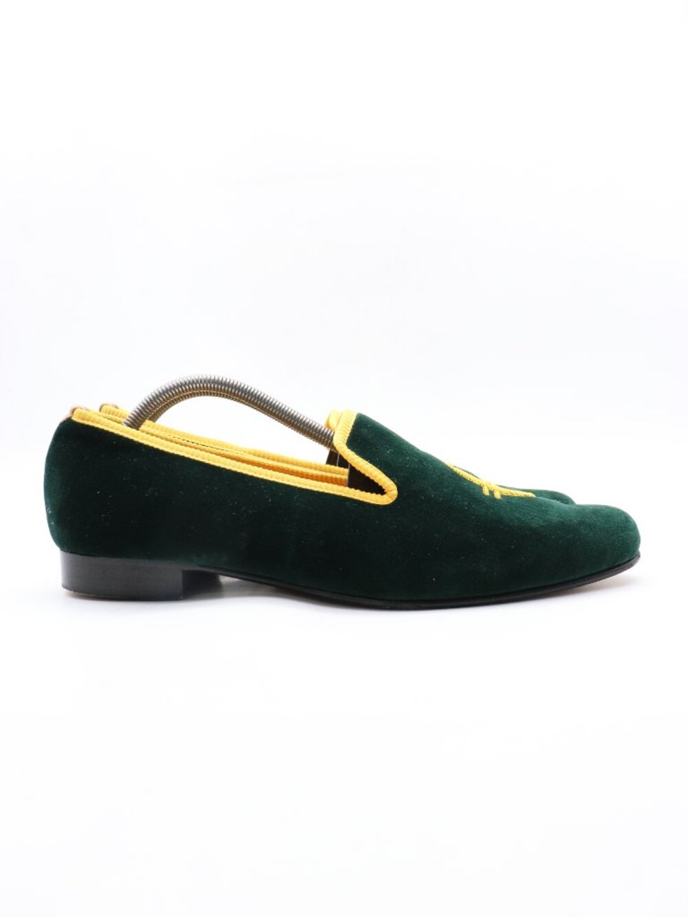 Mathew Cookson Loafer Men's UK 11 US 12 Green Velvet Slip On Venetian Loafers